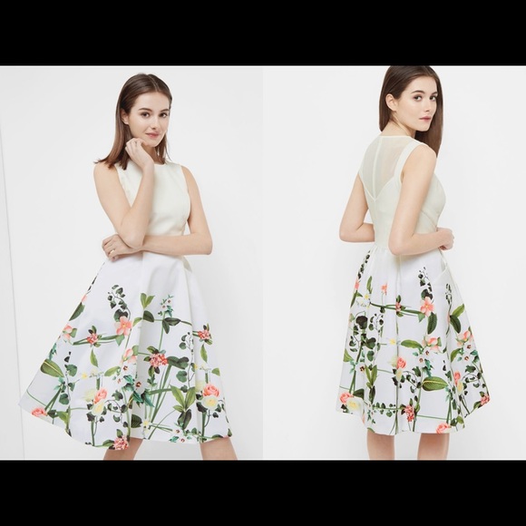 Ted Baker London Dresses & Skirts - White and Floral Dress